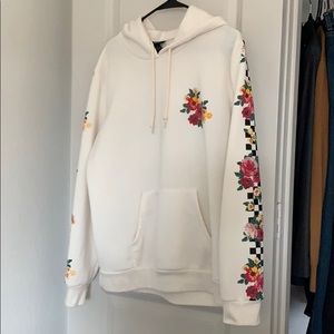 White hoodie with floral design!